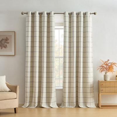Panneau de rideau de fenêtre avec œillets Threadmade Brighton, indigo - l 52 po x L 95 po