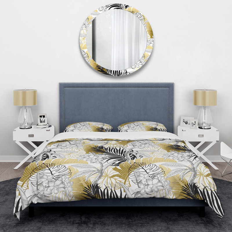 Coastal Polyester Twill Floral Duvet Cover, Twin Duvet Cover + 1 Sham
