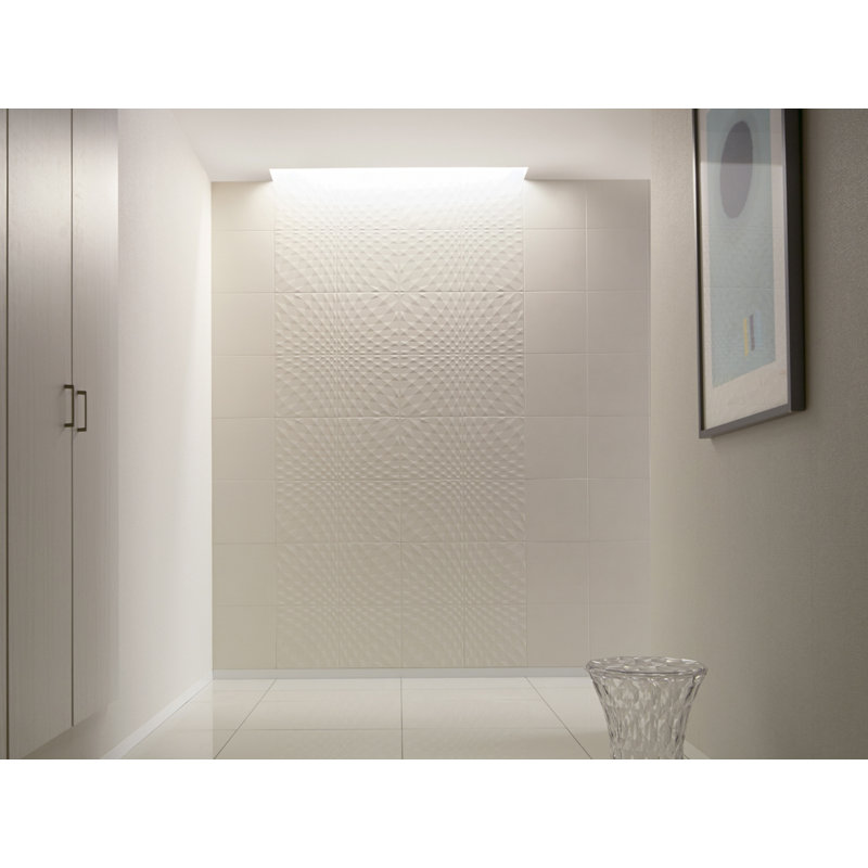 New Trance 12" x 12" Ceramic Embossed Wall Tile, Gray