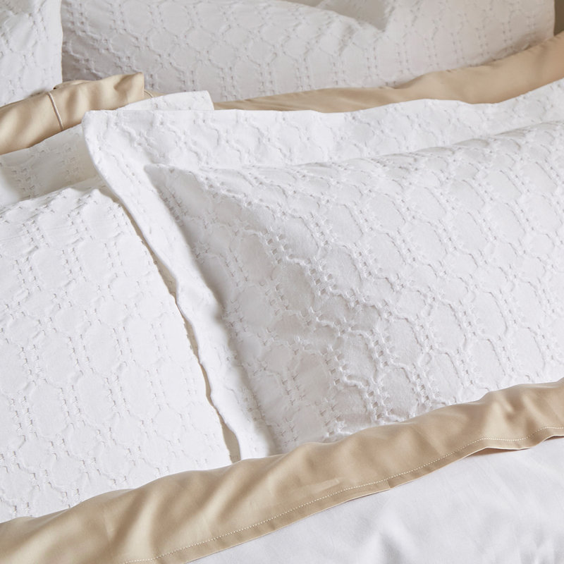 Waffle Cotton Circle 100% Cotton Oxford sham Pair