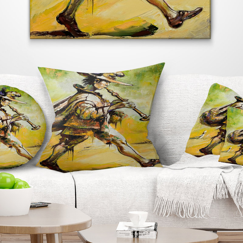Troubadour de musique avec coussin de tuyau, 16 po x 1 po, Coussin décoratif