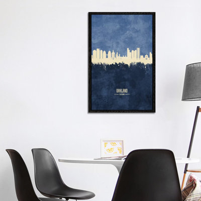Oakland California Skyline by Michael Tompsett - Print on Canvas