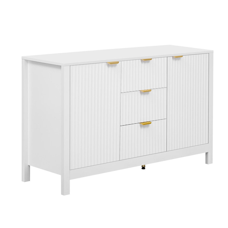 Buffet en bois Wave Design, Blanc