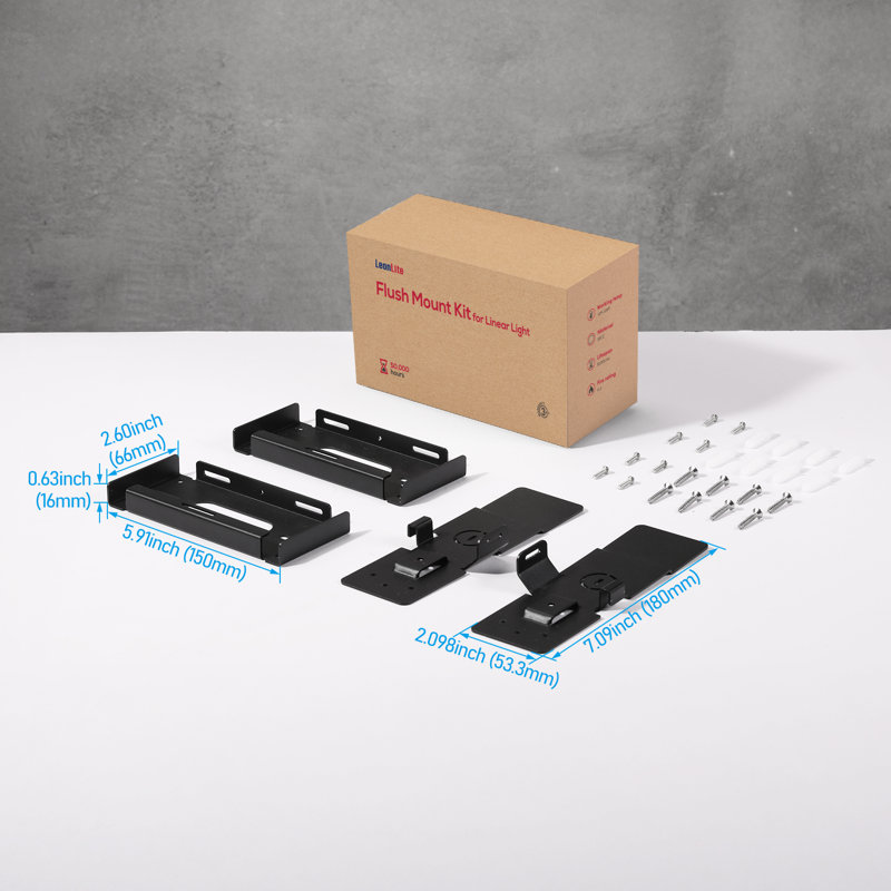 Ceiling Mount Kit For Led Linear Lights, SPCC Steel Bracket For Single Fixture Installation
