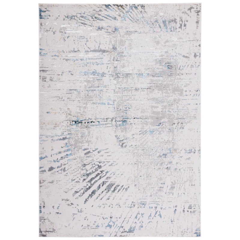 Wayde Abstract Gray/Beige Area Rug, Rectangle 5'5" x 7'7"
