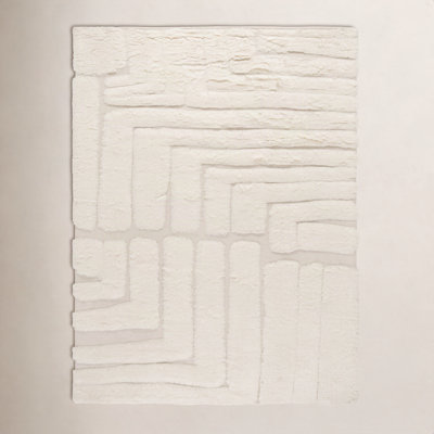 Fernande Ivory Hand-Woven Abstract Wool Rug