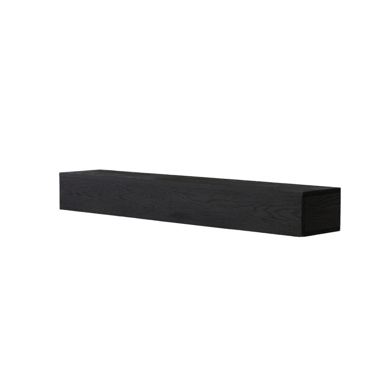48'' Embossed Western Red Cedar Fireplace Mantel - Wall-Mounted Floating Shelf for Home Decor