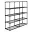 Étagère de rangement en fil de fer noir à 5 tablettes, ensemble de 2 tablettes robustes pour l'organisation de garage, de cuisine et de garde-robe