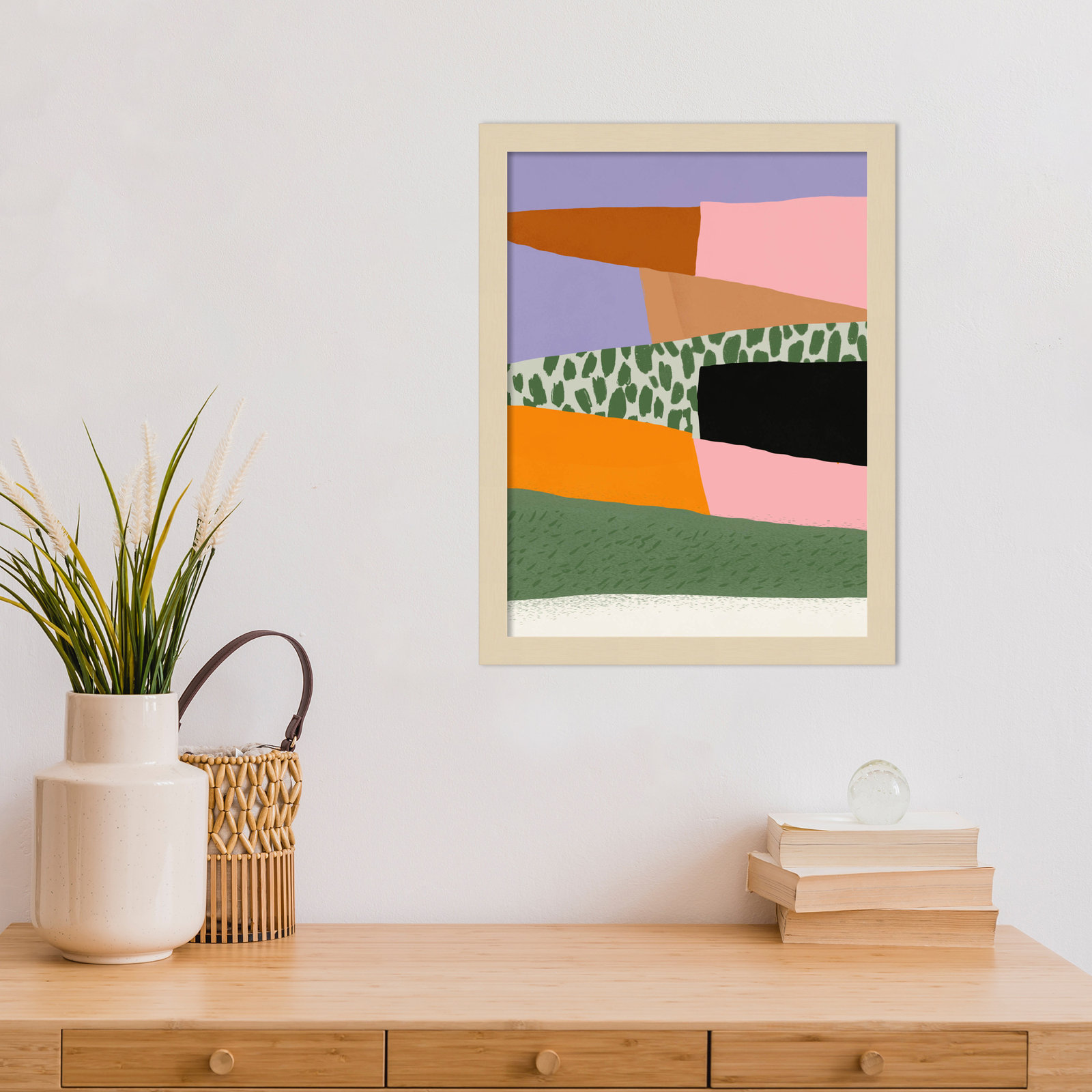 Abstract Minimalism Collage 02 Print, Brown, 17" H x 13" W