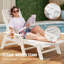 Chaise longue d'extérieur inclinable réglable à 6 positions-313664050