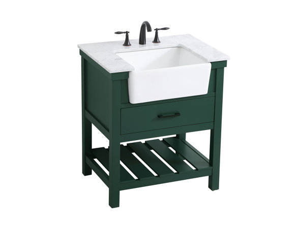 Pelaghia 30'' Single Bathroom Vanity with Marble Top