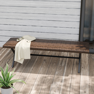 Banc en osier tissé à la main pour patio extérieur
