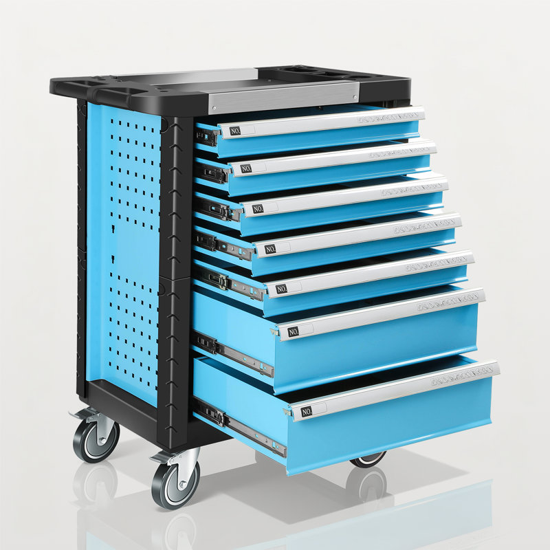 Armoire à outils robuste 39 po à 7 tiroirs verrouillables et clés d'une capacité de 700 lb