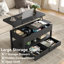Lift Top Four Leg Coffee Table with Storage-128395991