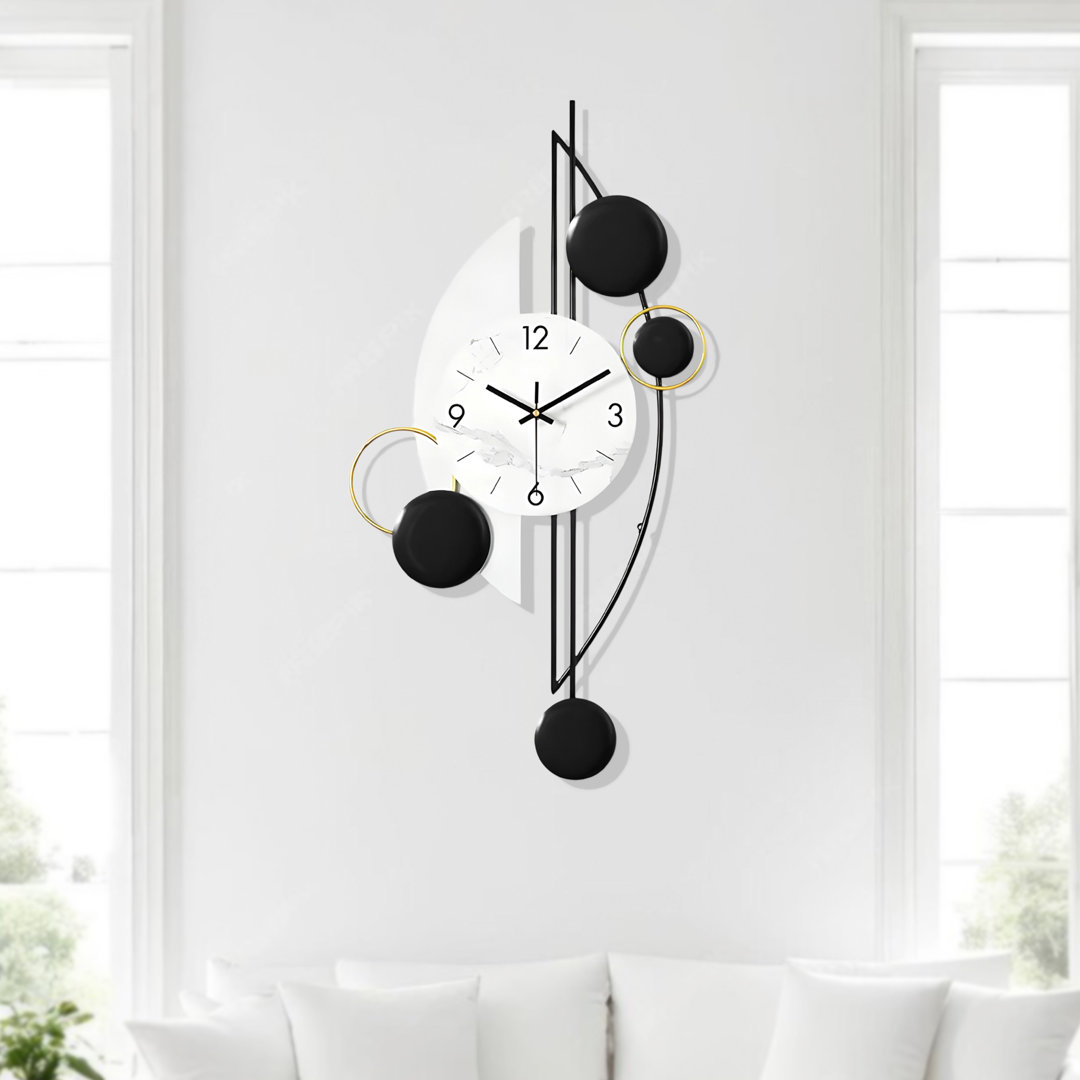 Arundel Modern Decorative Vertical Wall Clock for Home or Office, 32" Silent Non Ticking Minimalist Clock Latitude Run®