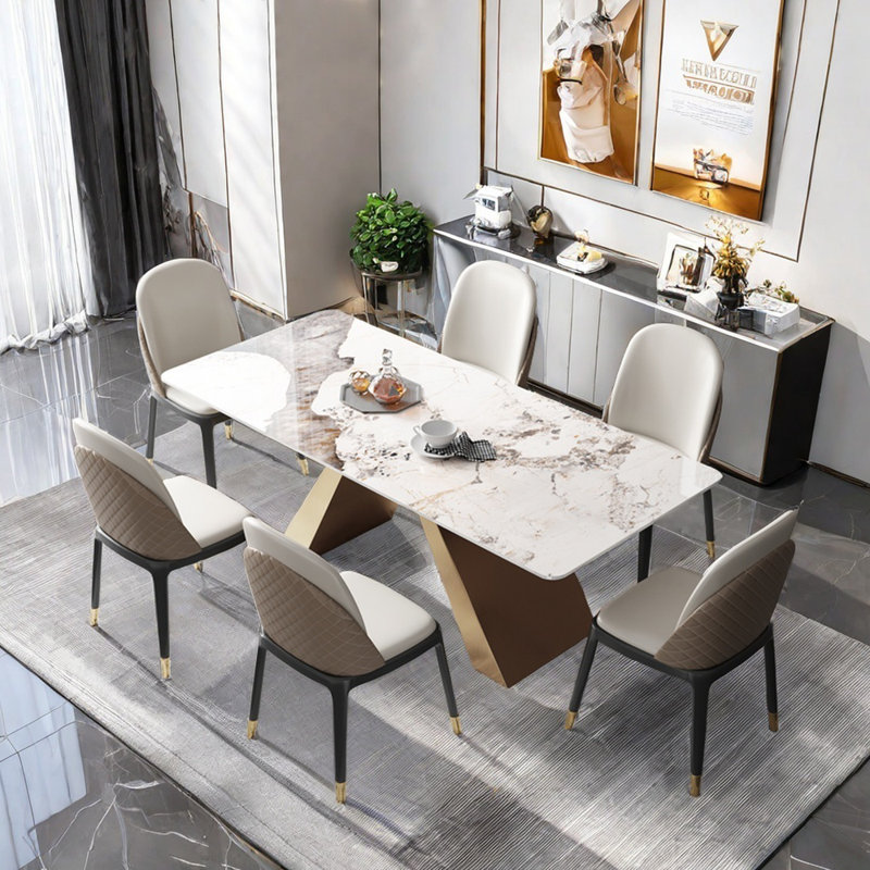 Ensemble de table de salle à manger rectangulaire de style nordique, H 29,5 po x L 55,1 po x l 31,5 po