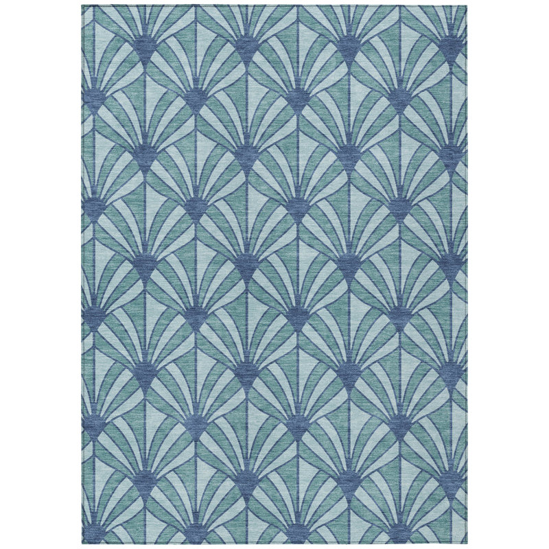 Machine Washable Indoor/Outdoor Lipman ACN2426 Mid-Century Modern Rug, Rectangle 8' x 10'