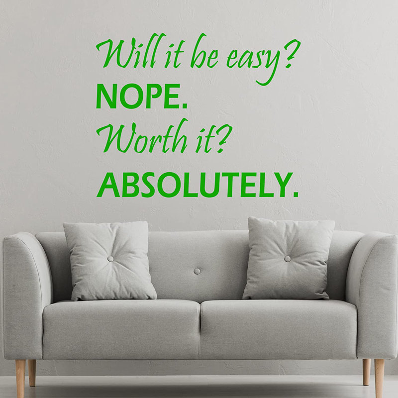 Text & Numbers Non-Wall Damaging Wall Decals, Green, 16" H x 20" W