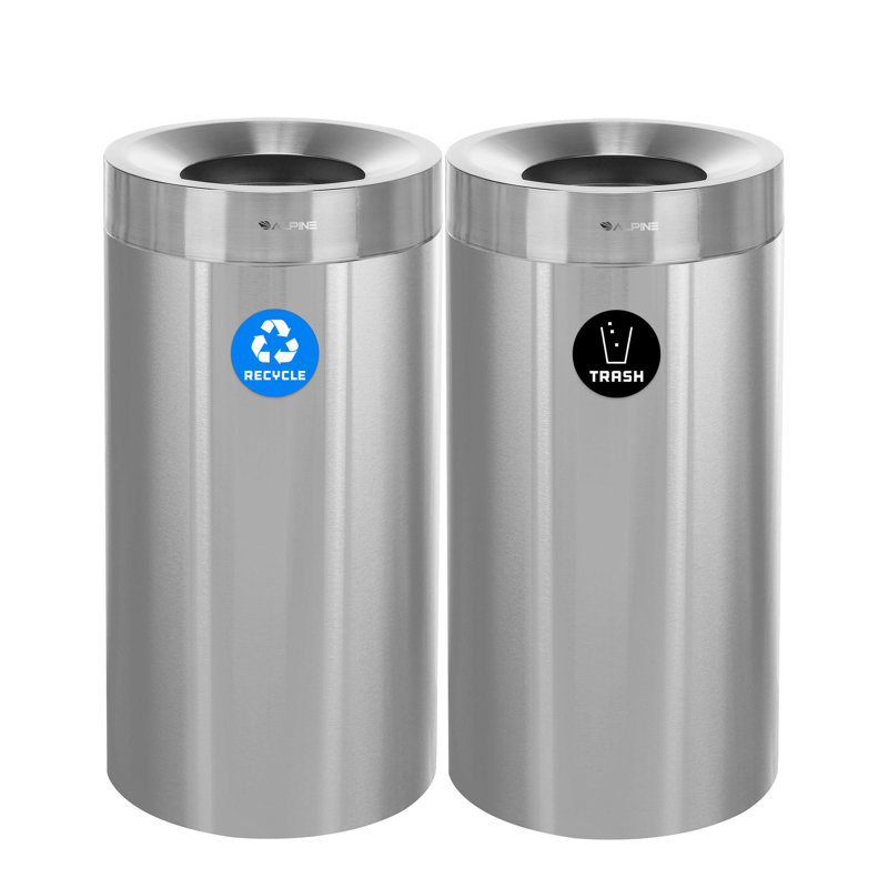 Poubelle commerciale en acier inoxydable 27 gallons, Argent