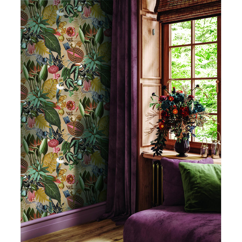 Rouleau de papier peint L 33 pi x l 21 po A Tropical Soiree, Or