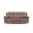Zubaida Two Tone Chocolate Velvet Recliner Sofa W/USB Port & Drop Down Table