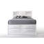 Grand lit de rangement blanc avec bibliothèque rectangulaire, 8 tiroirs de rangement, structure à tiroirs anglais, poignées en nickel brossé-68412263