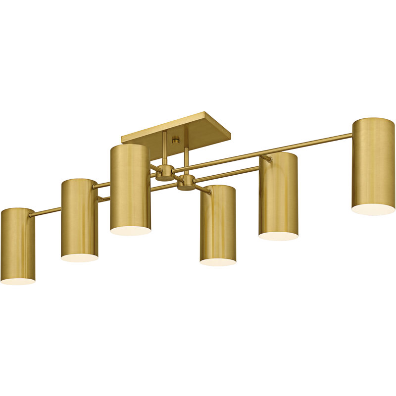Foreland 6-Light Semi-Flush Mount, Brushed Gold