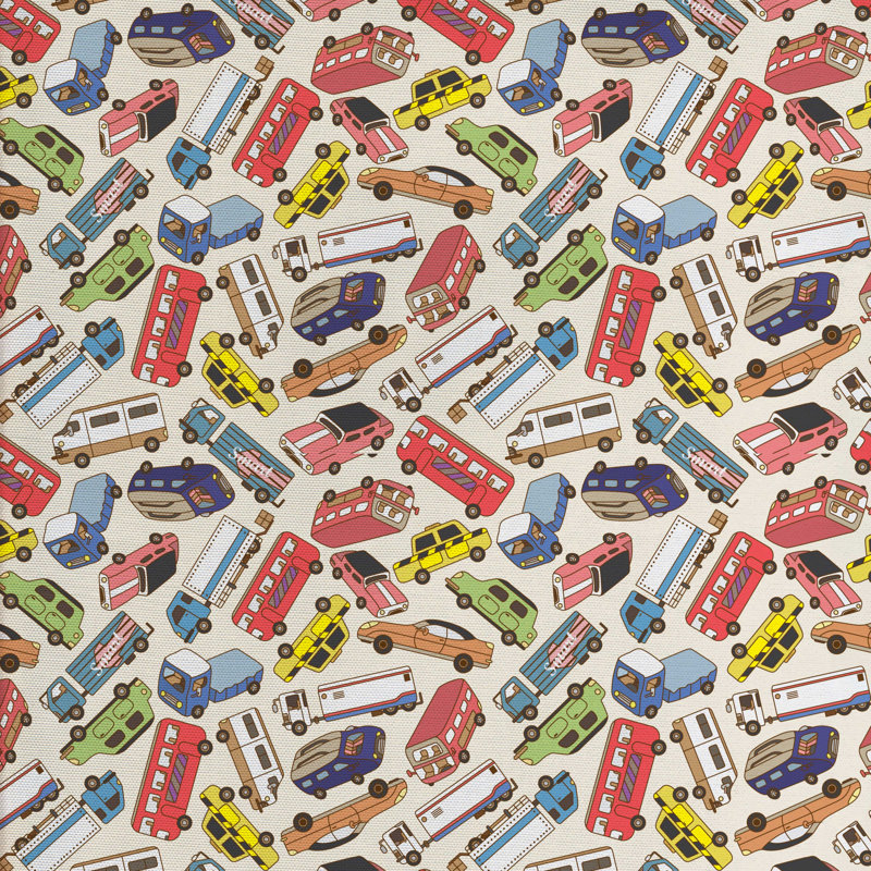Tissu cars, l 58 po x L 180 po