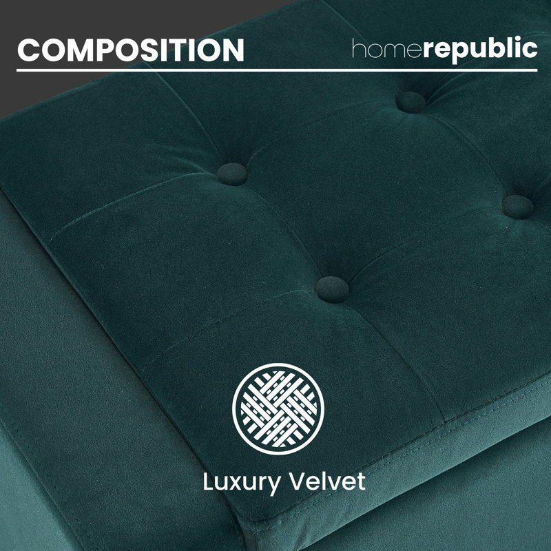 Polyester Upholstered Bench, Emerald