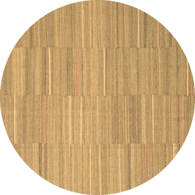 Tapis contemporains brun lavable à la machine 2765, Rond 5 pi