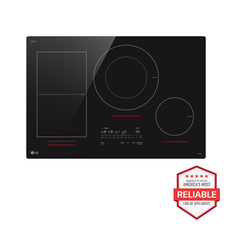 30" Black Ceramic Induction Cooktop with Touch Control