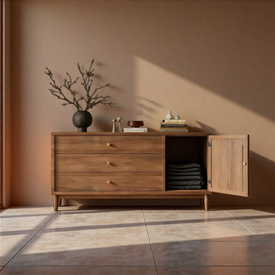 Dark Wood Sideboard Storage Cabinet