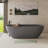 63" Luxury Matte Grey Solid Surface Freestanding Soaking Bathtub, Overflow And Center Drain, Efficient Design Bathtub In Grey, , Suitable For Bathroom
