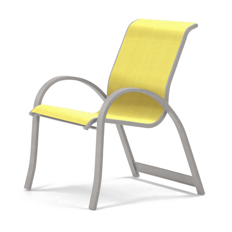 Fauteuil de salle à manger empilable Hiraku, Jaune, Gris chaleureux