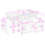 Lit mezzanine simple 4 tiroirs en bois avec armoires, bureau coulissant et barrières de sécurité-1159656035