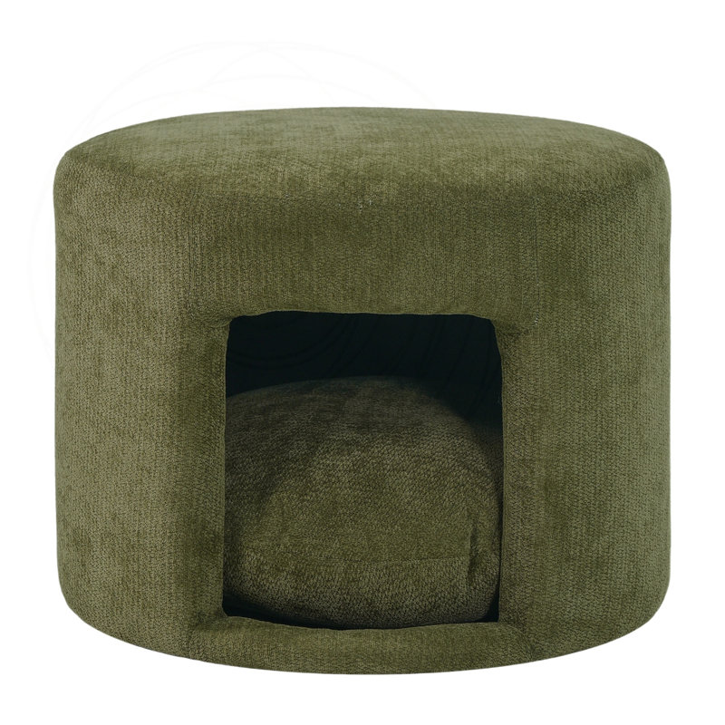 Pet Friendly Ottoman with Removable Pet Cushion