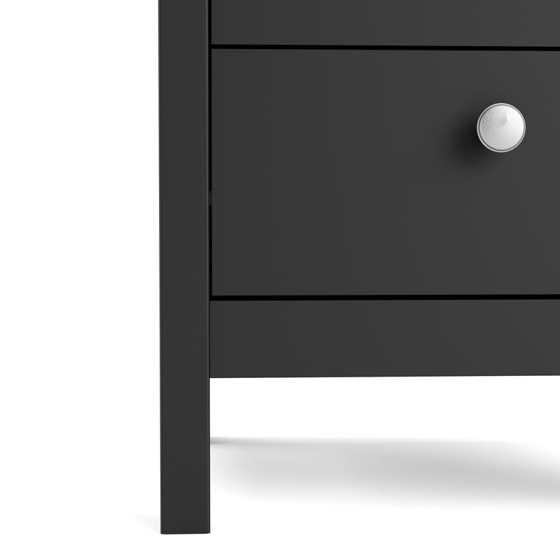 Table de chevet 2 tiroirs Cotham, Noir mat