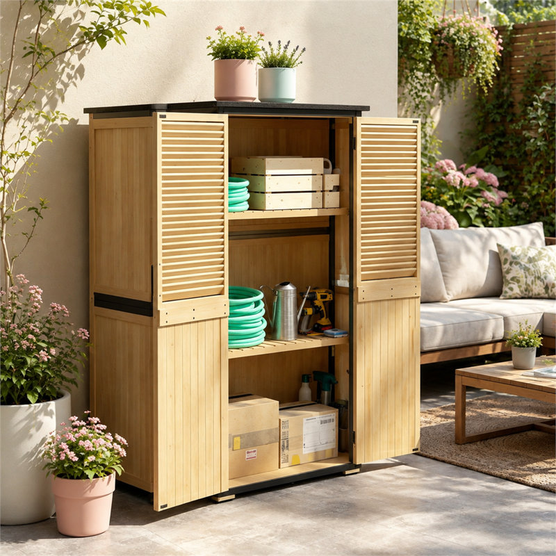 Armoire de rangement en bois et en acier