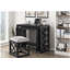 Ensemble de bureau 3 pièces avec bibliothèque à roulettes noir mat, avec 2 ports de charge, mobilier de bureau personnel-1281836451