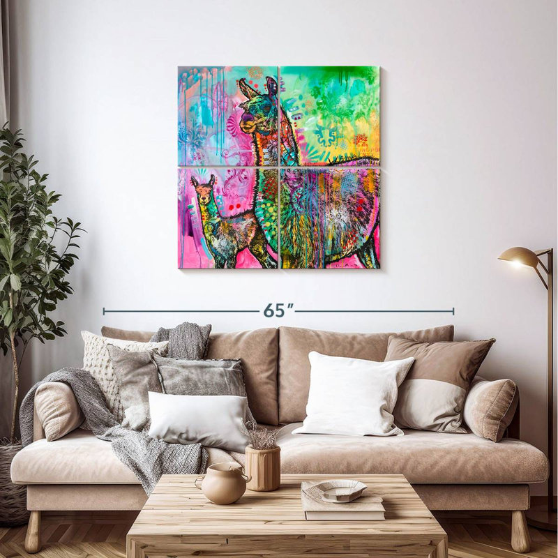 Brampt Psychedelic Llama, 38" H x 38" W