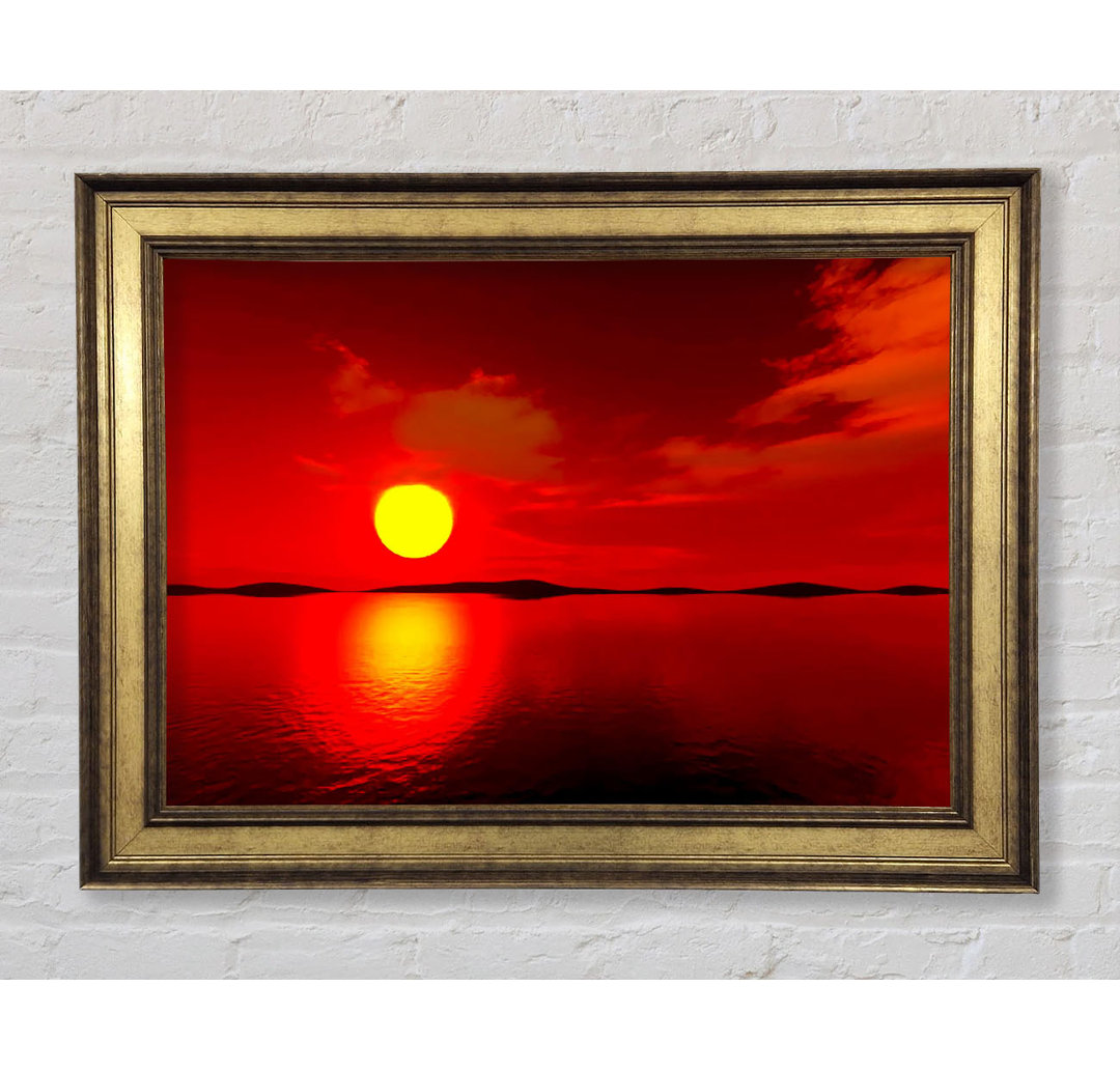 Red Sunblaze Reflection - Einzelner Bilderrahmen Kunstdrucke