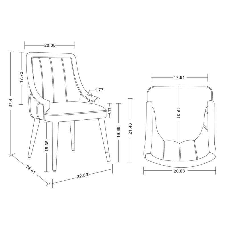 Chaise rembourrée Eda