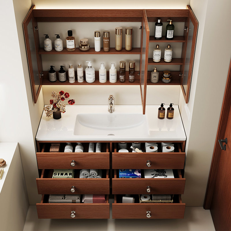 French style retro vanitie bathroom cabinet, 23.6" H x 55.1" W x 19.7" D