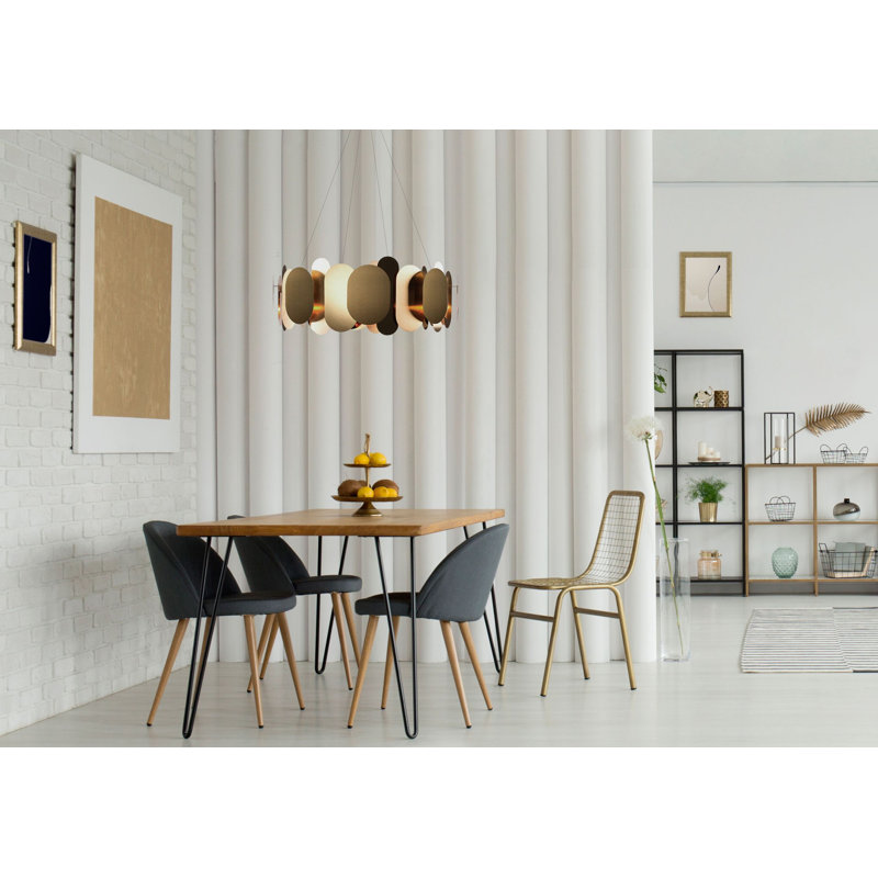 Panel LED Chandelier, Brass