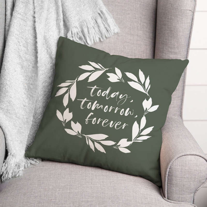 Coussin décoratif intérieur / extérieur en polyester , H 18 po x l 18 po, Sauge