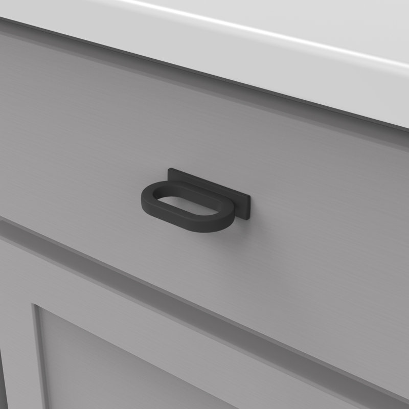 Corsa Collection Designer Pull  - Contemporary Hardware for Drawers & Cabinets, Matte Black, 1"