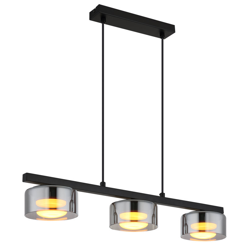 Anell 3 - Light Matte Black Geometric Pendant, Black