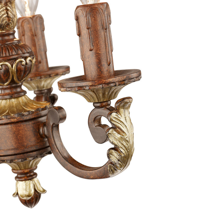 Lustre traditionnel / classique à 3 lumières de style bougie Shadarev