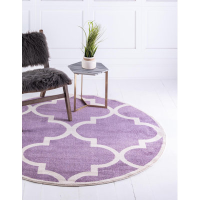 Tapis mauve à motif géométrique Molly