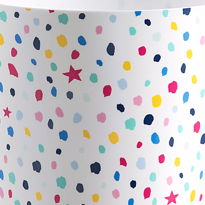 White Plastic Confetti Dot Kids' Wastebasket